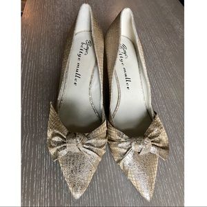 Anthropologie, Bettye Muller silver/gold heels.